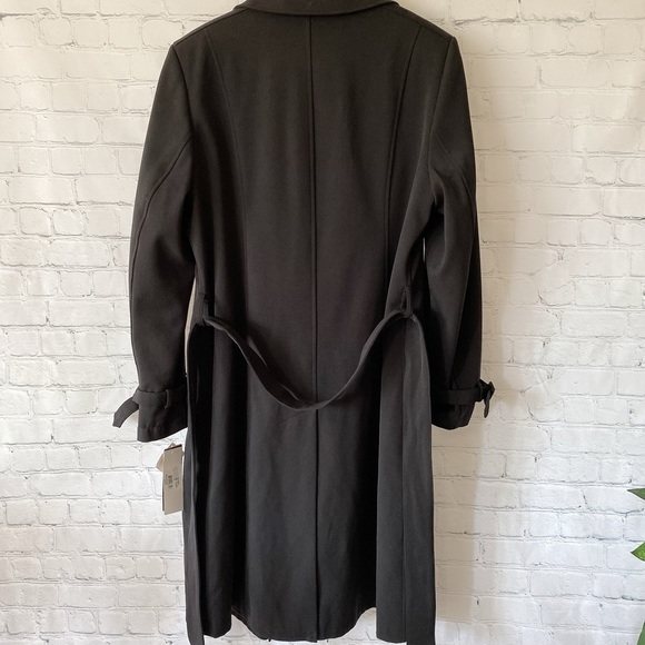 BNWT Jones NY Black Trench Coat Double Breasted Double Removable Liner - Picture 4 of 10